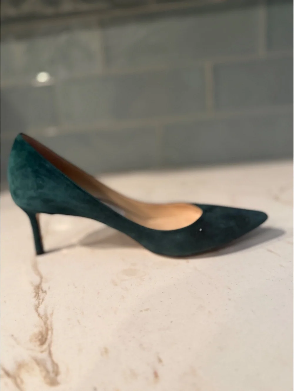 Jimmy Choo Women's Romy Suede Pointed-Toe Pumps Forest Green EU37/US6.5